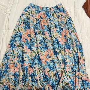 Floral Tiered Maxi Skirt - Small